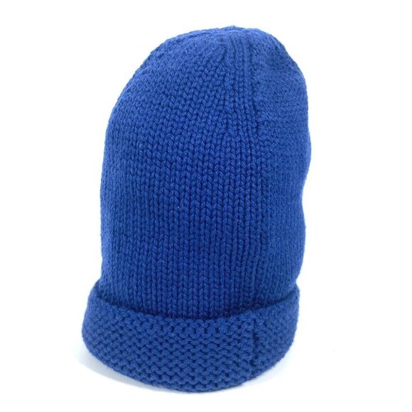 FENDI Logo FF beanie hat knit hat knit cap Knit hat wool blue - Picture 8 of 12